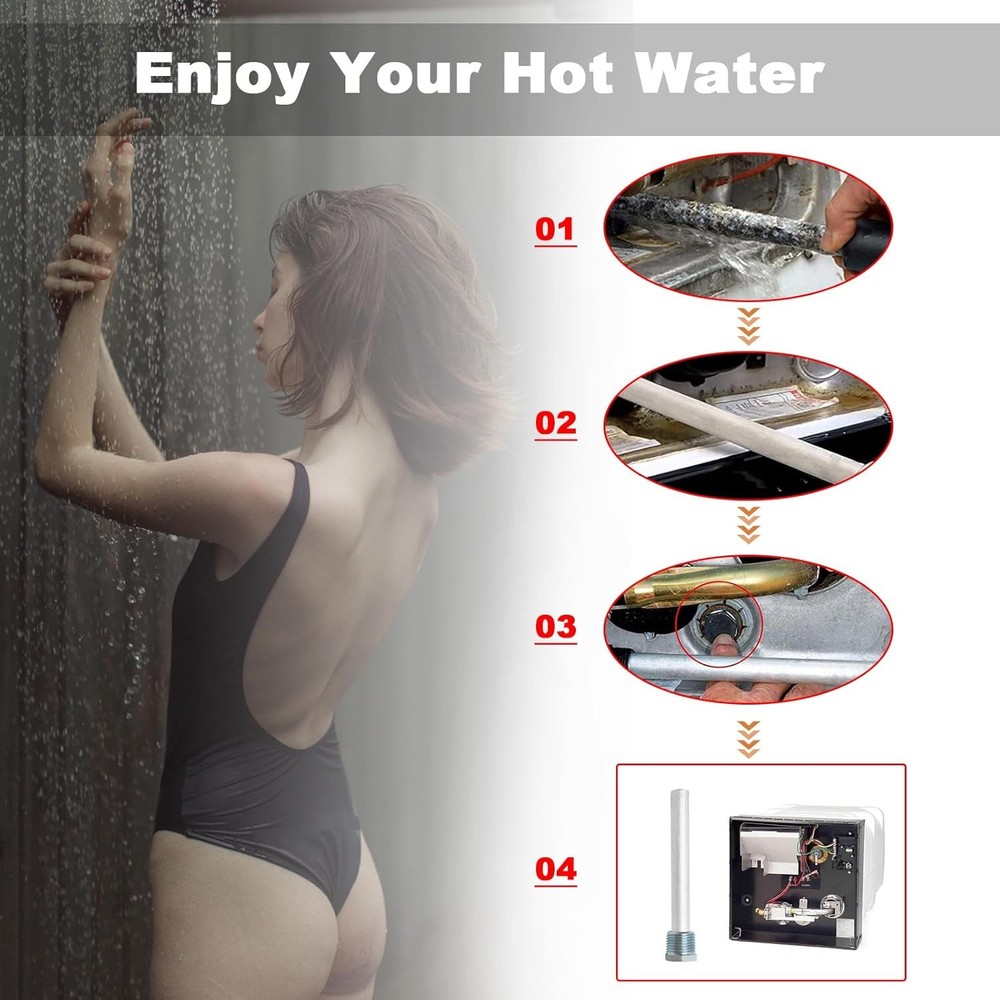 2-Pack RV Water Heater Anode Rod - 4.5 NPT, Atwood Dometic Replacement