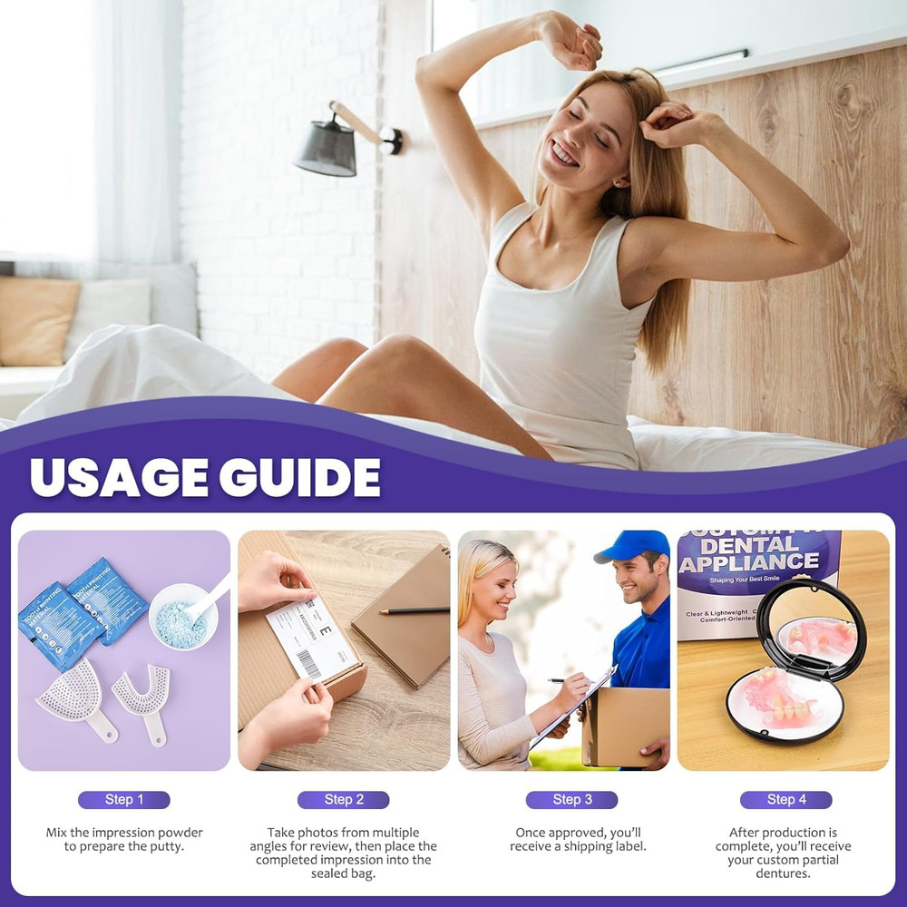 Custom Partial Dentures for Missing Teeth Removable Personalized Replacement Sol