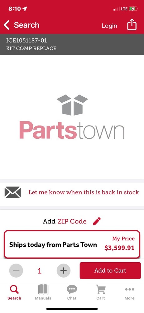 Ice O Matic P# 1051187-01 COMPRESSOR REPLENISHMENT KIT