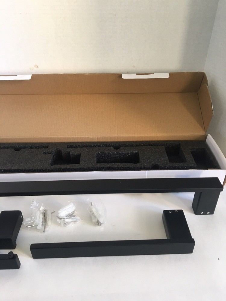 Matte Black Bathroom Hardware 4 Piece Set New