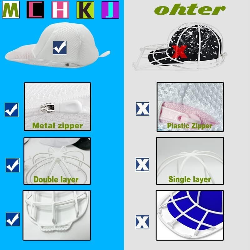 Hat Washer Cap Cleaner Mesh Bag for Washing Machine Dryer 2 Pack
