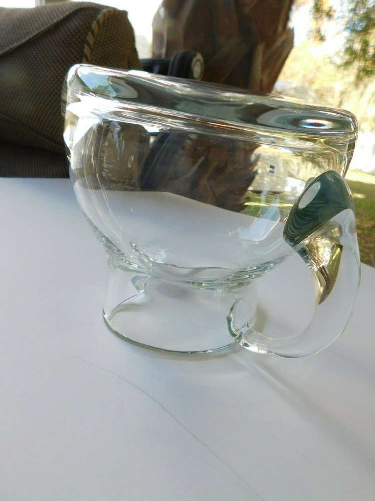 CLEAR HANDMADE APPLIED HANDLE PINCHED SPOUT PITCHER POLAND