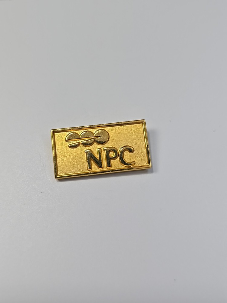 NPC Lapel Pin National Processing Company Logo Gold Color