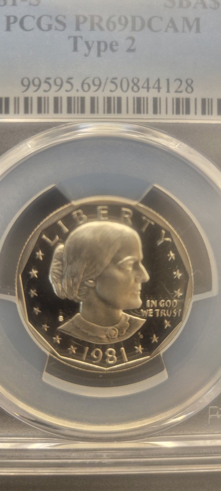 1981-S Susan B Anthony Dollar PCGS PR69DCAM Proof Type 2