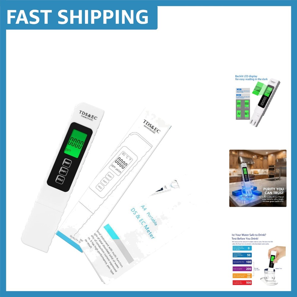 4-in-1 Digital TDS Meter Water Quality Tester for Drinking & Hydroponics