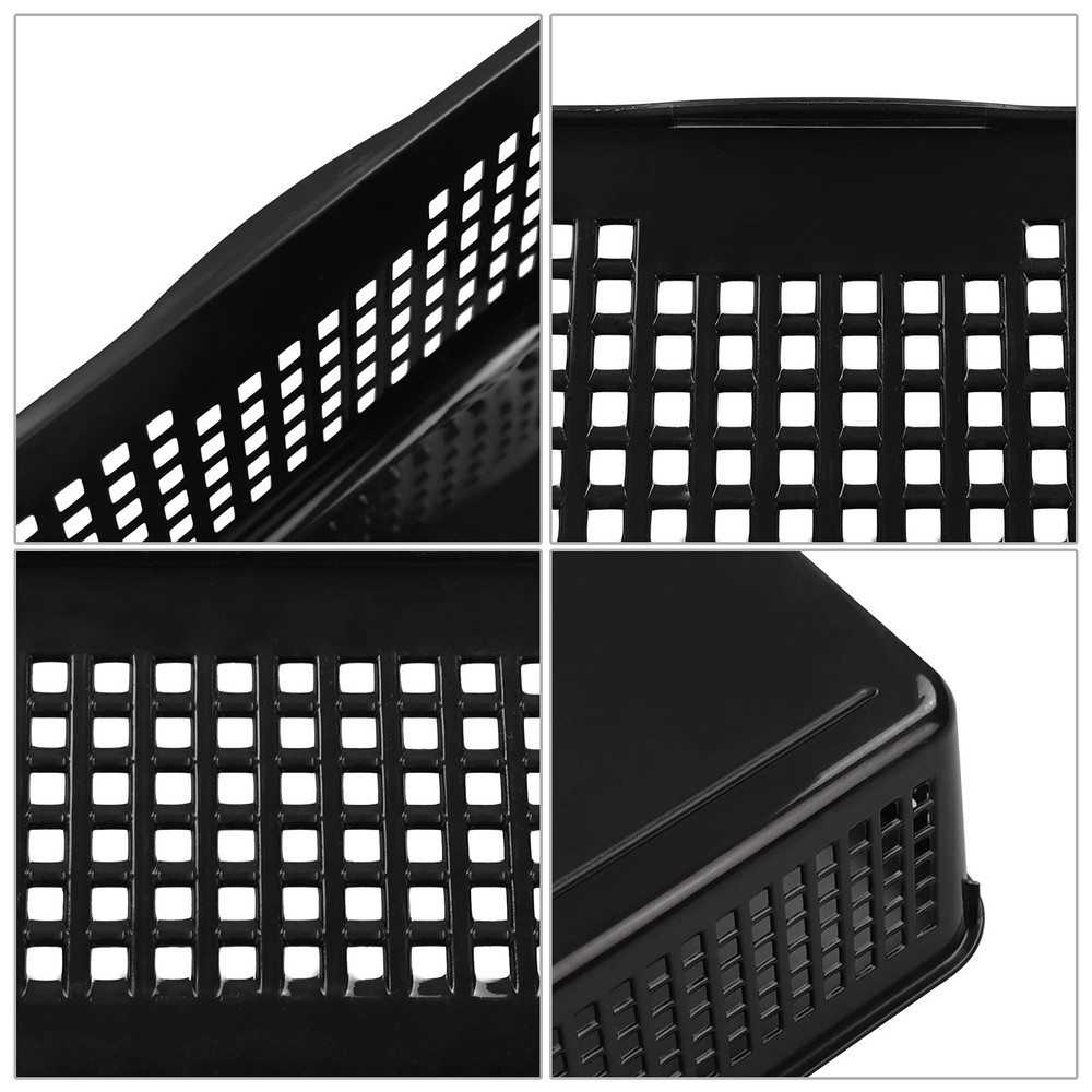 6 Pack Plastic A4 Letter Baskets, Black Office Basket Trays