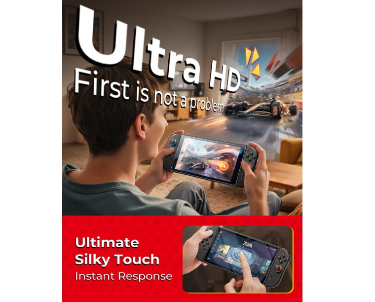 MAGIC JOHN 2-Pack Tempered Glass Screen Protectors for Nintendo Switch 7.9