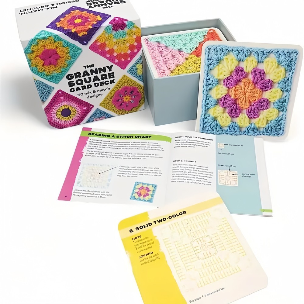 Beginner Crochet Kit: Mixed Plaid Pattern & Dynamic Card Kit - Easy Crochet