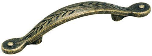 3" Leaf Pull Weathered Brass