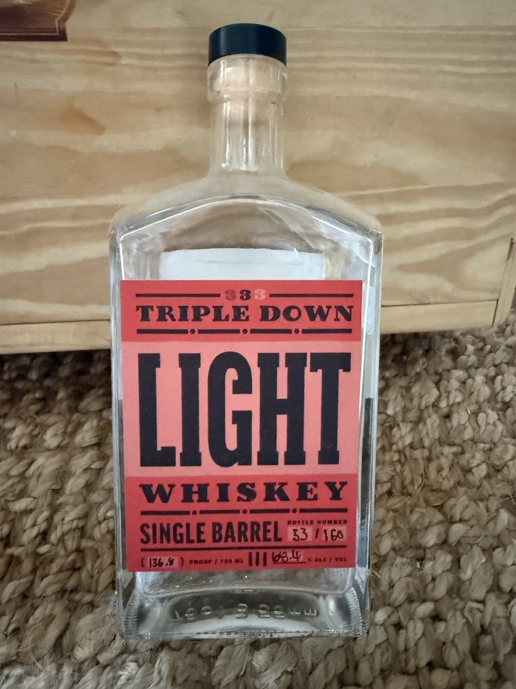 HAZMAT Triple Down Light (empty) Single Barrel Whiskey Bottle Bourbon Store Pick