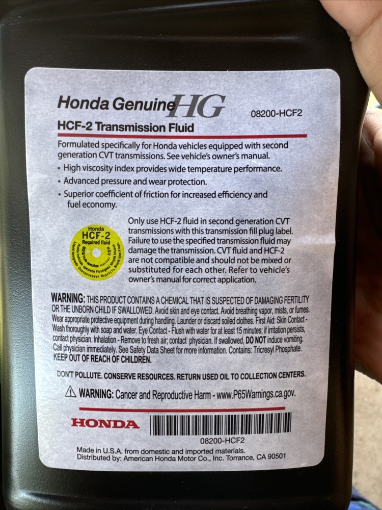 Honda HCF 2 Transmission Fluid 1 Quart
