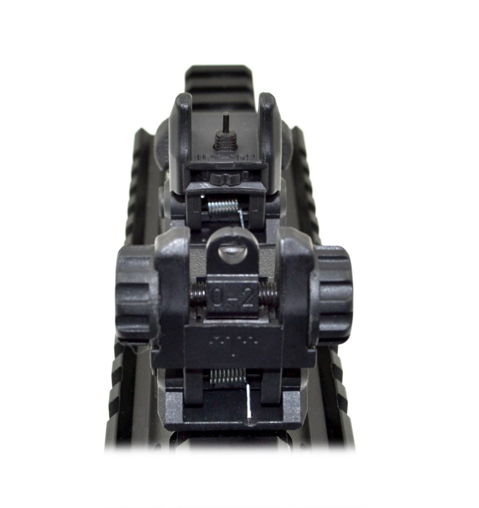 Backup Sight Set Front and Rear, Flip-Up. Polymer - Same plane/receiver height