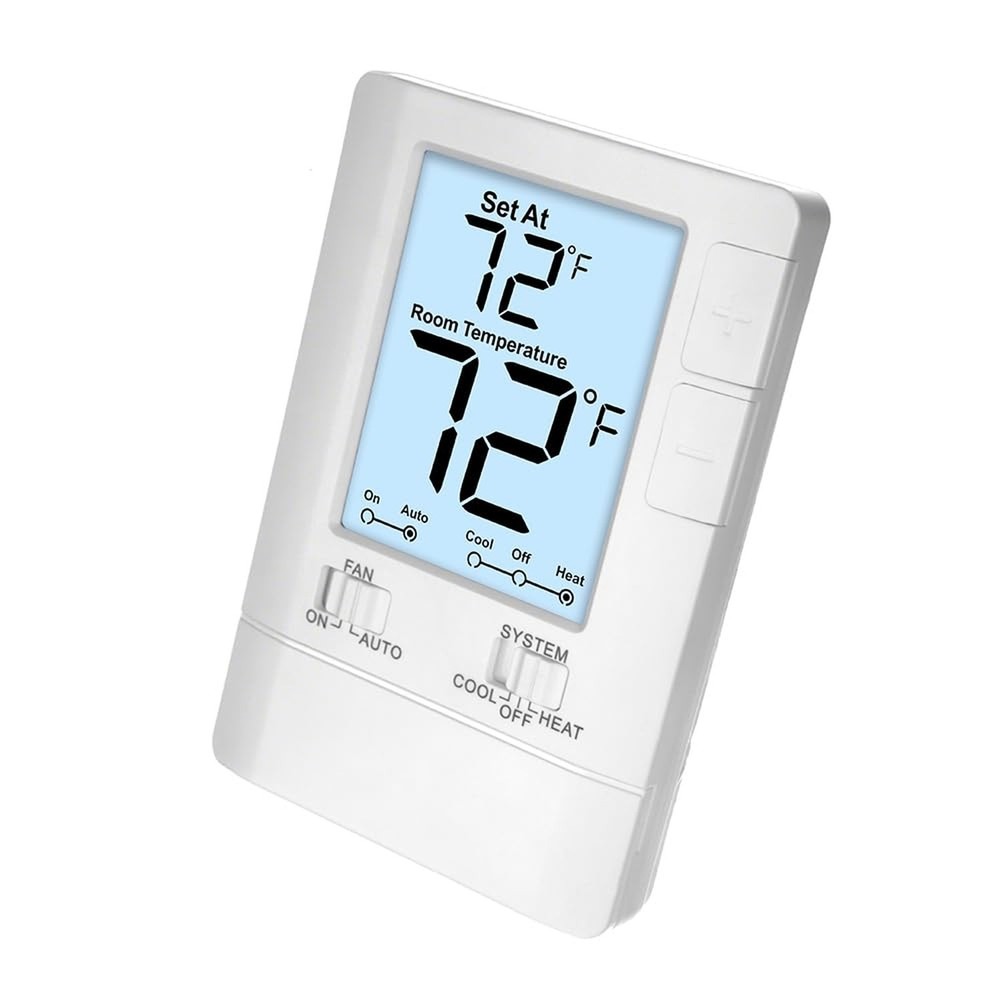 Thermostat for Home Non-Programmable Single-Stage Systems, 1 Heat/1 Cool, Eas...