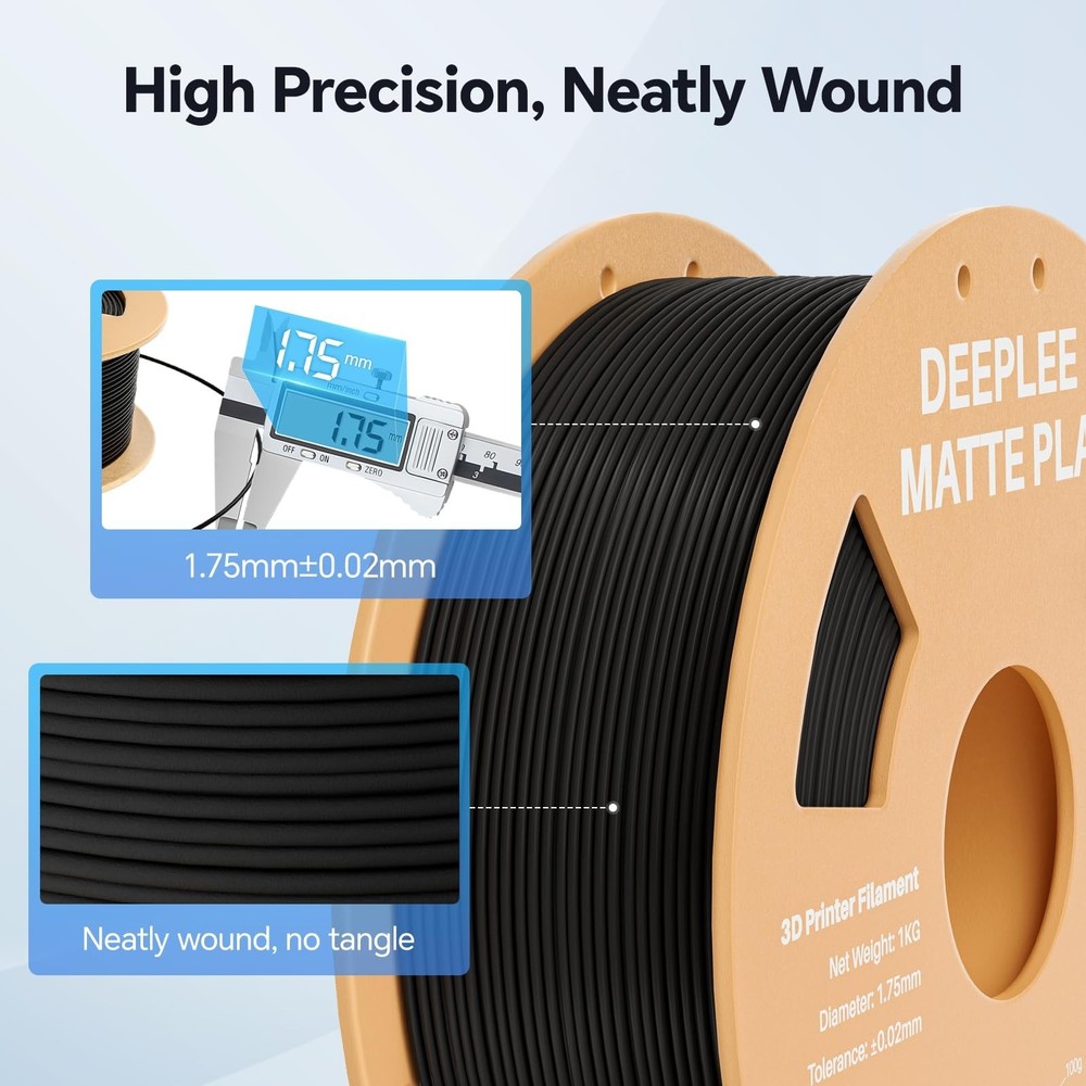 DEEPLEE Matte PLA Filament 1.75mm, 3D Printer Filament Dimensional Accuracy +...