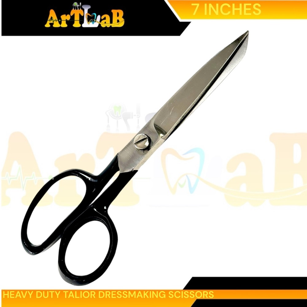 7in Tailor Shears with Black Handle, Dressmaking Scissors Super Sharp (1pc)