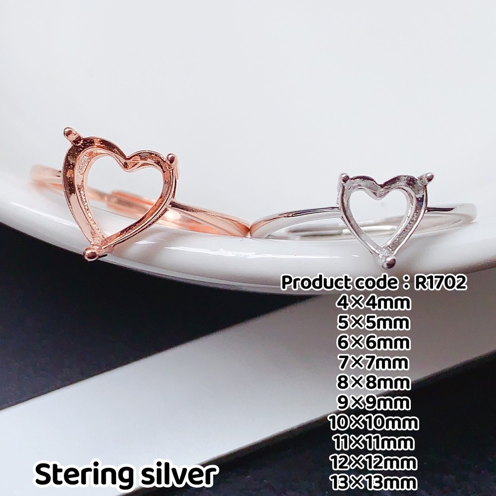 Silver925 Empty setting, empty setting silver ring DIY, Findings R1702