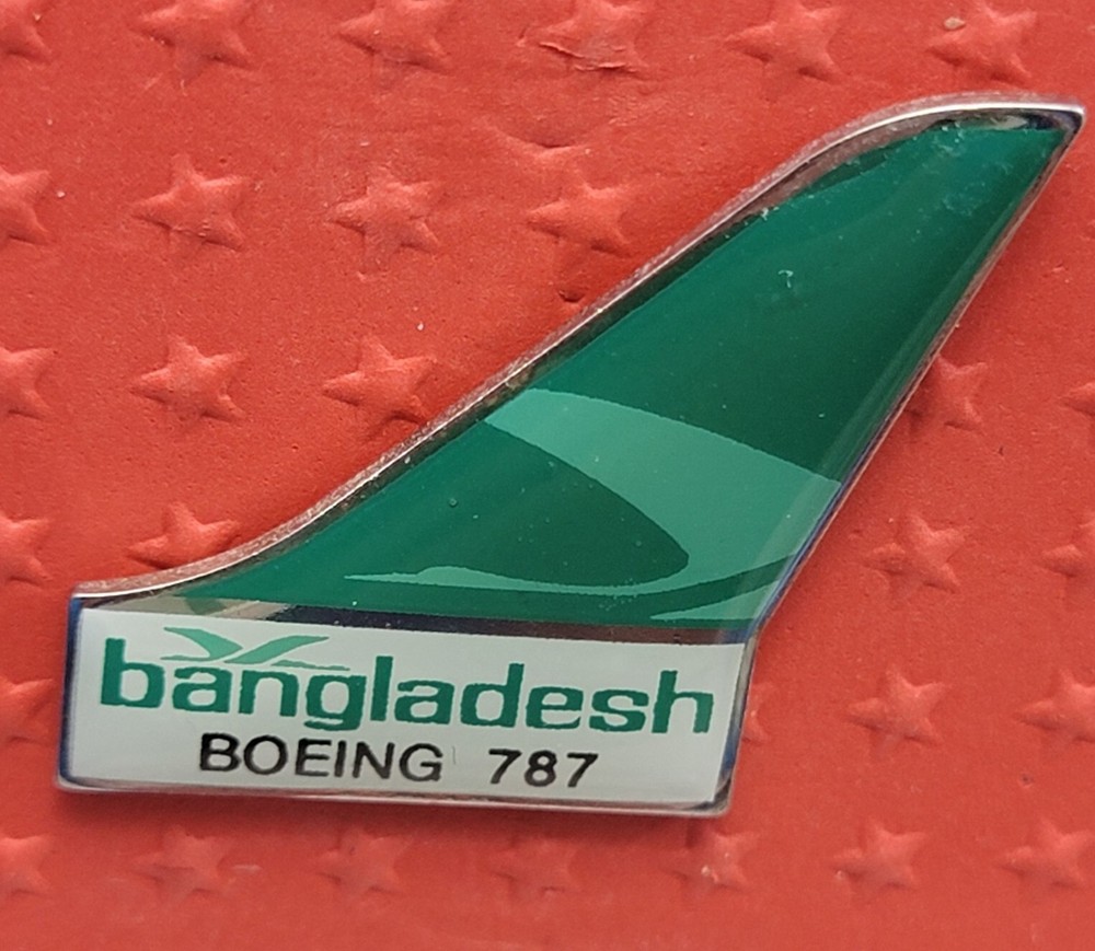 Bangledesh Boeing 787 Airplane Fin Tail Wing Pin Green