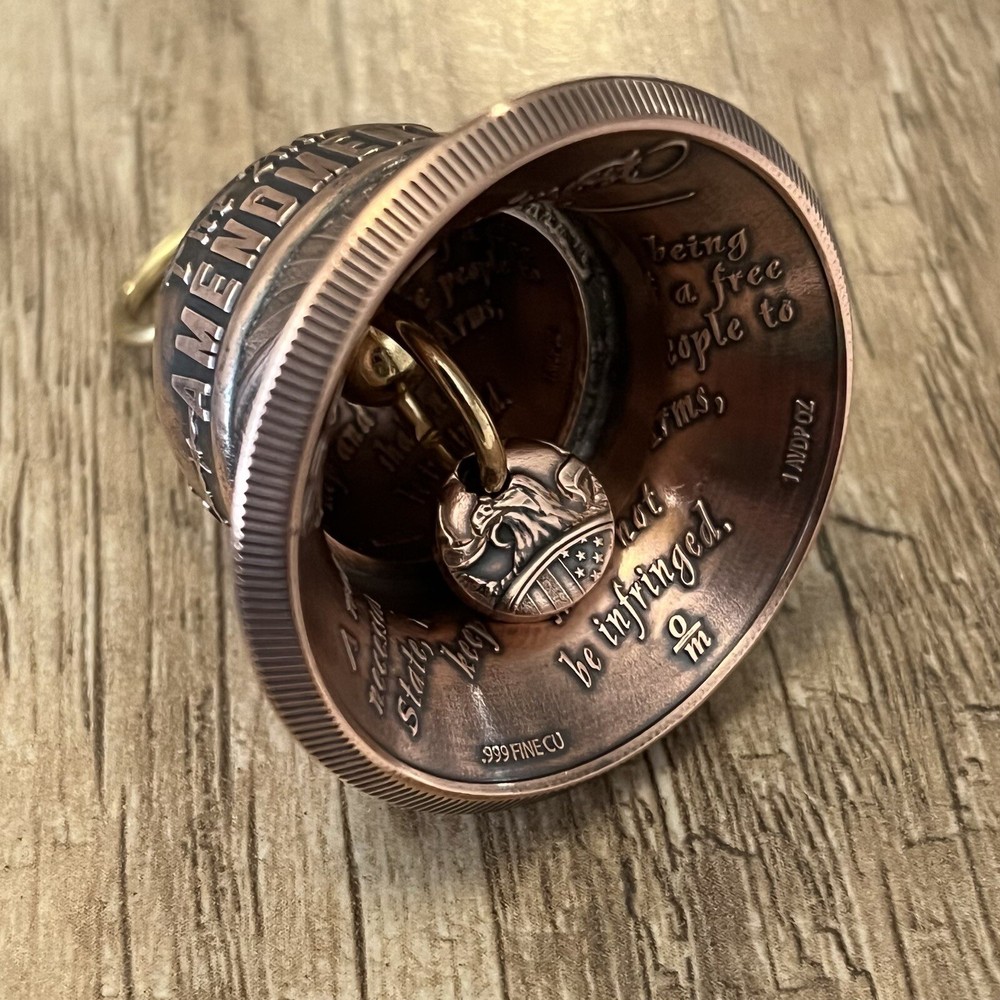 Handcrafted 2nd Amendment Motorcycle bell - Custom Made From Coins!