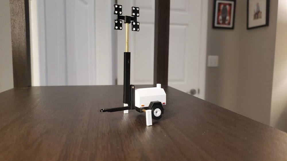 Custom 1/50 Scale Posable LED Light Tower in White