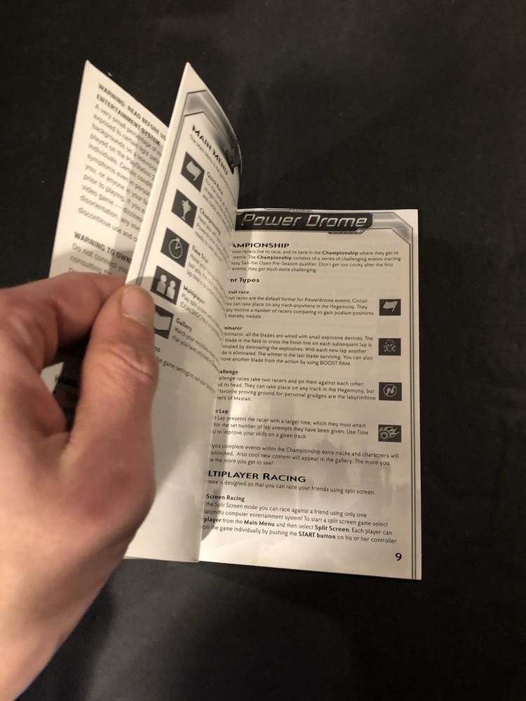 power drome ps2 Manual Only