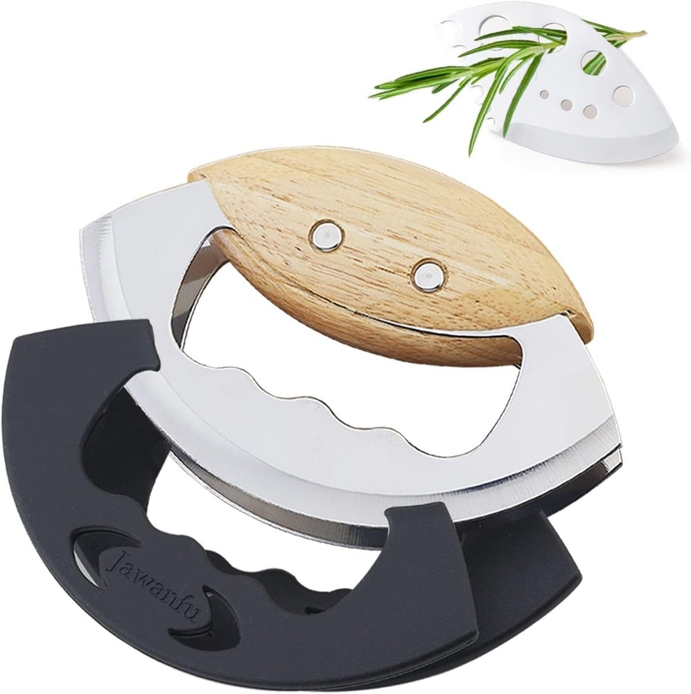 Salad Chopper Tools with Protective Cover,  Mezza Chopping Knife,