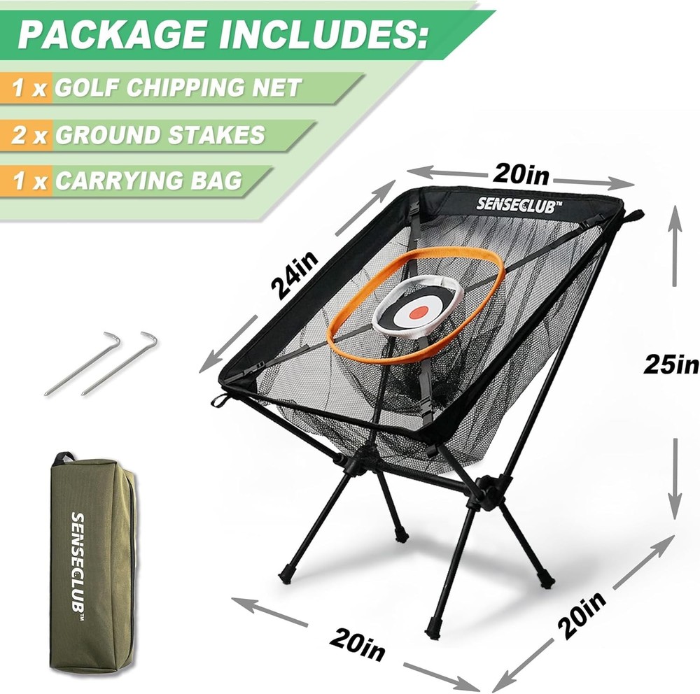 Foldable Chipping Net W/ Mat & Balls Indoor Golf Practice Chipping Target