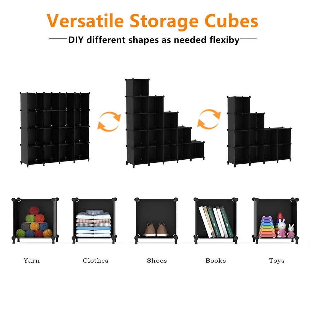 Cube Storage Organizer, 16 Cube Closet Organizer, Stackable Storage Cube Shel...