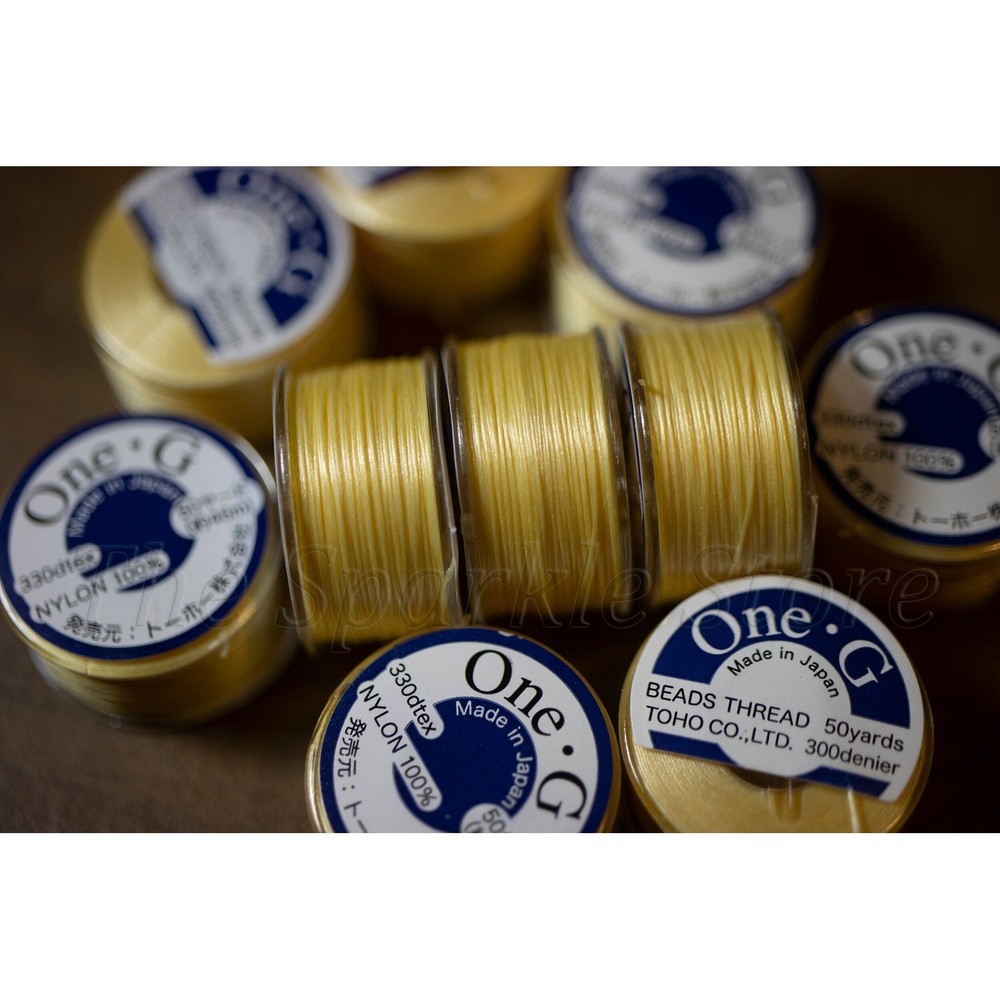 Light Yellow One-G Toho Beading Thread 50 yards on Spool