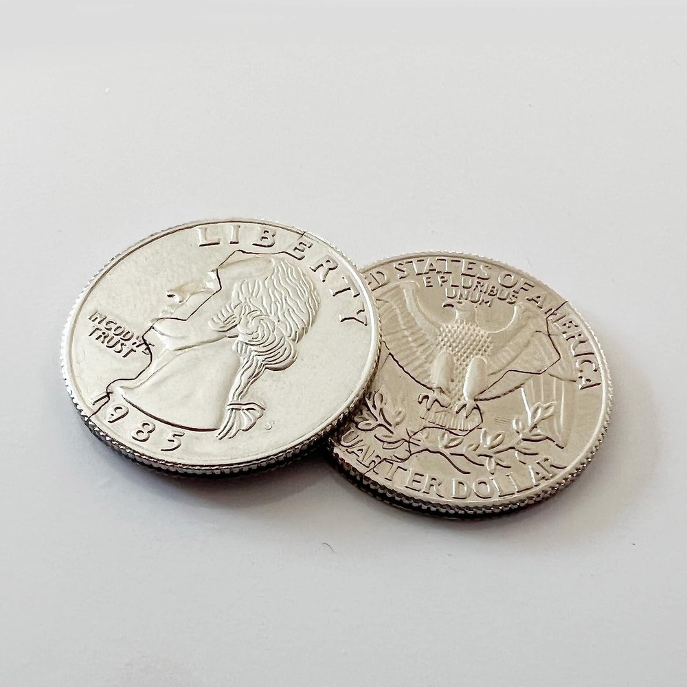 Hinged Bite and Folding Quarter Coin, Magic Trick, Quarter Magic