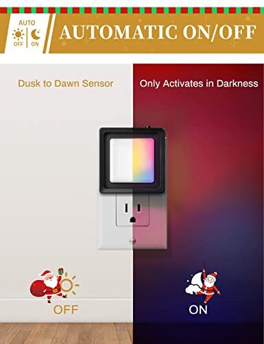 [2 Pack], Color Changing Baby Night Light, Plug Into Wall, Dusk to Multicolor