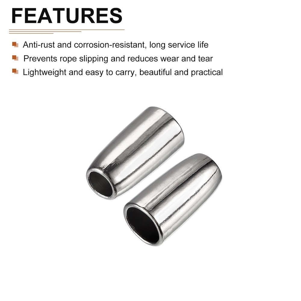 9x13x3mm Bell Stopper - 30Pack - Good for DIY Drawstring - Silver