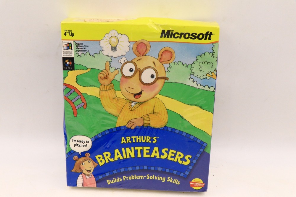 Arthur's Brainteasers Microsoft Windows 95&NT Vintage Computer Game New Sealed