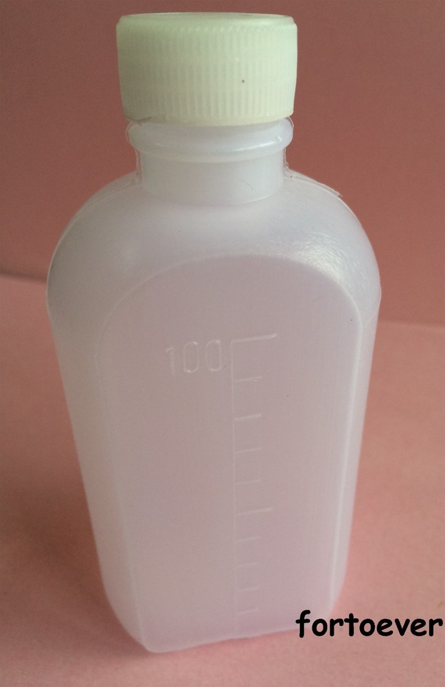 50pcs New 100ml nice look flat-type liquid plastic bottle PE & Screw on Caps
