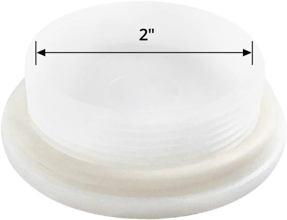 2” Fine Thread Bung Caps for 55 Gallon Plastic Drums, 4 Pack with Gaskets
