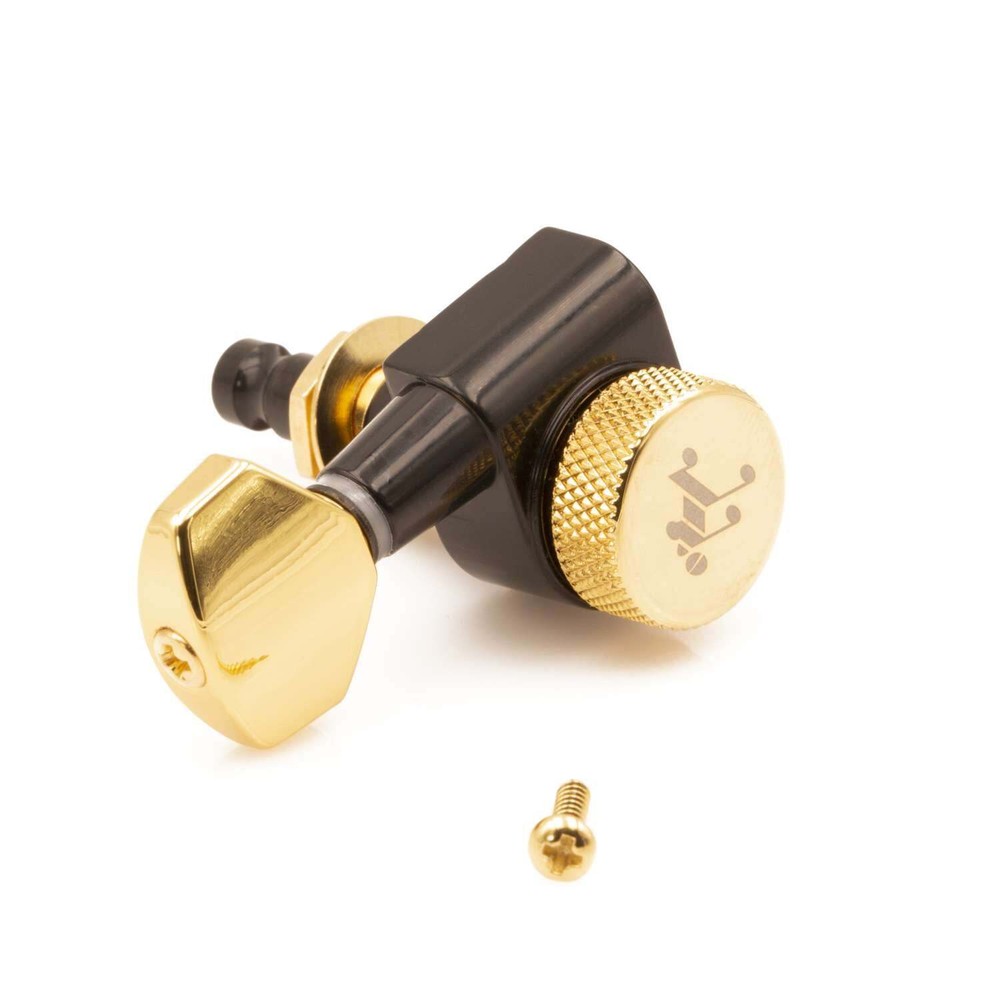 Tone Ninja 20:1 Locking Tuners, 7 String Inline Treble/Lefty, Black and Gold