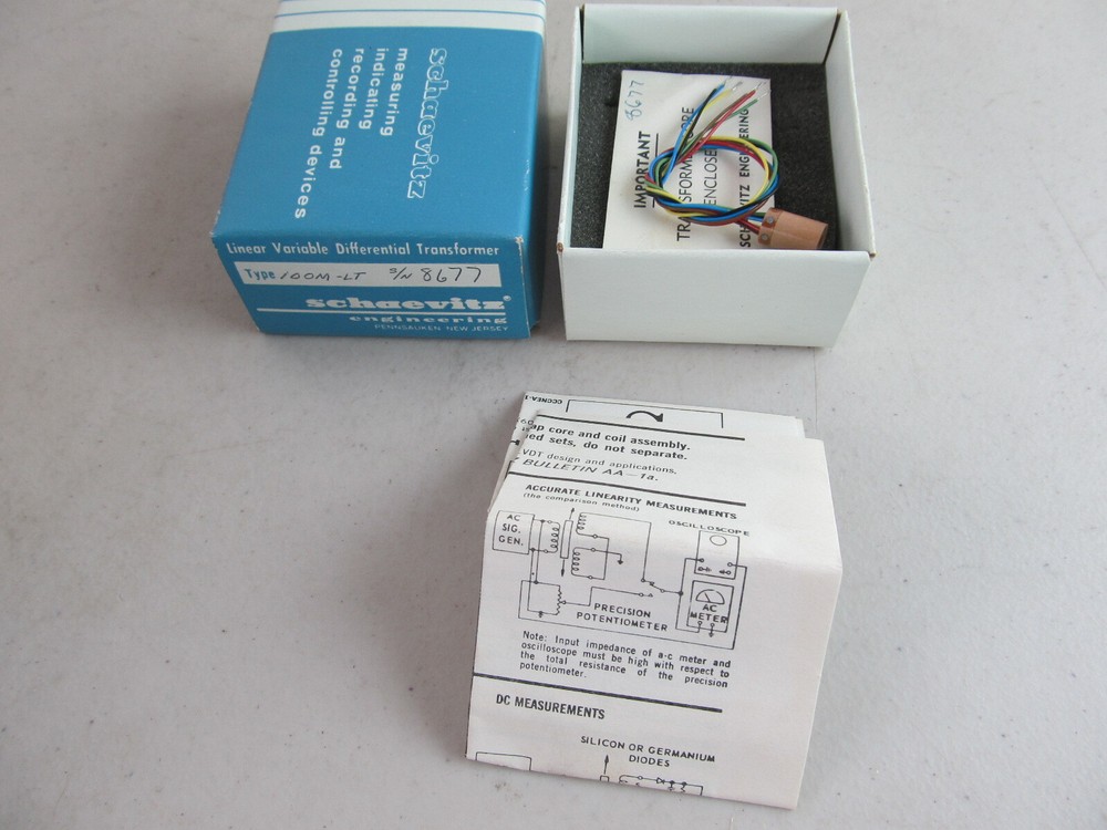 SCHAEVITZ ENGINEERING LINEAR VARIABLE DIFFERENTIAL TRANSFORMER TYP 100M-LT