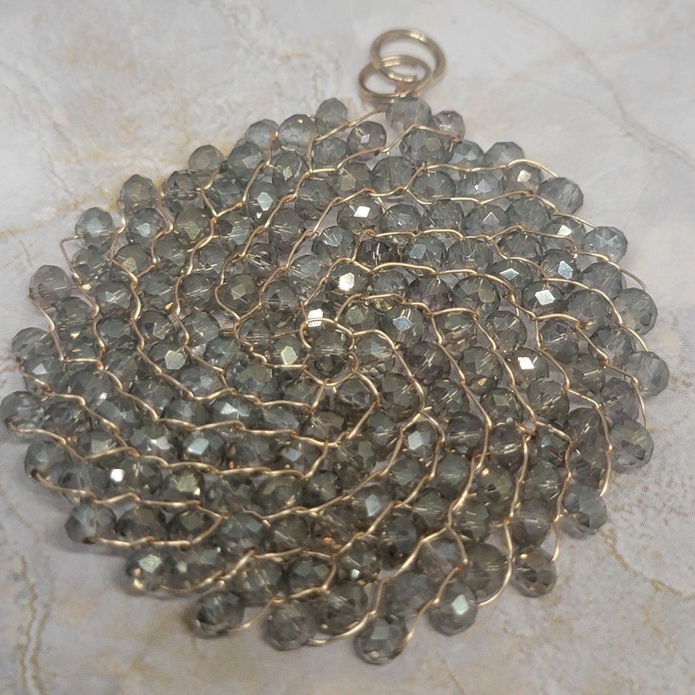 Pendant Boho Wire Wrapped Faceted Beaded Statement