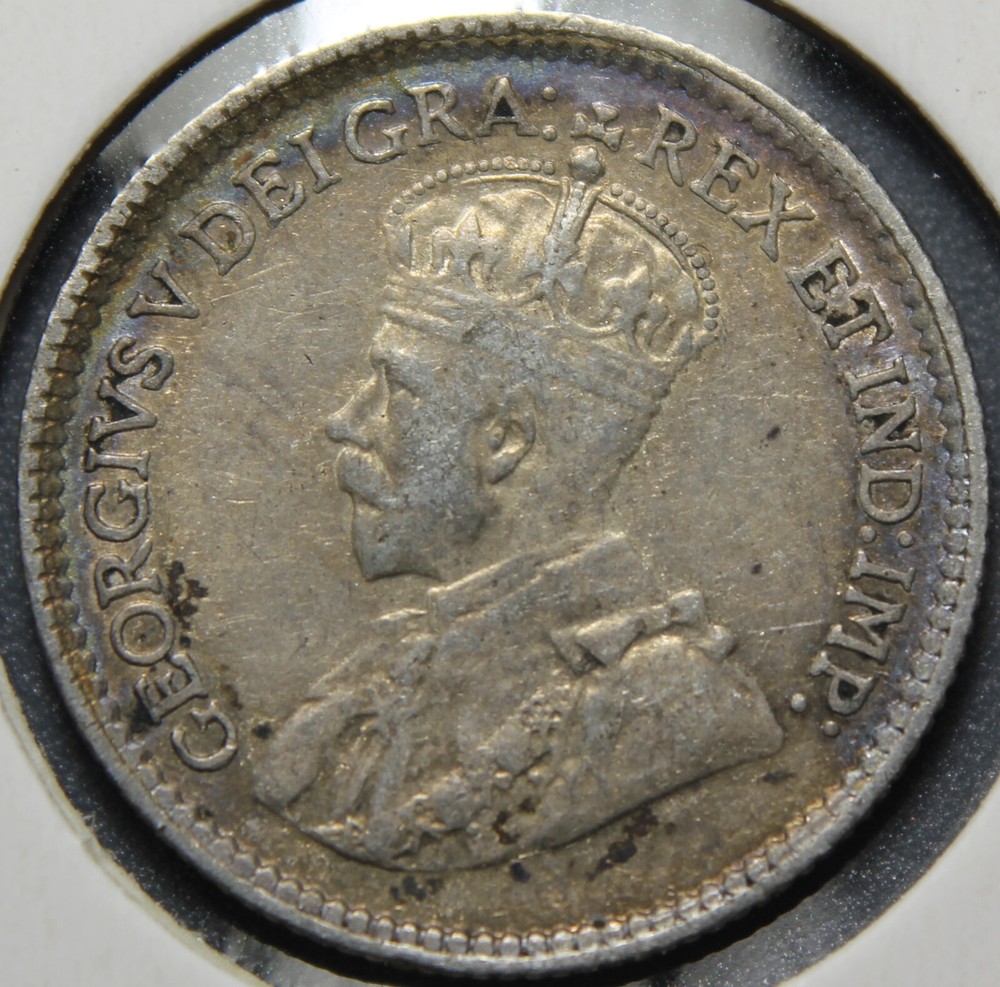 1920 Canadian Silver 5 Cents George V