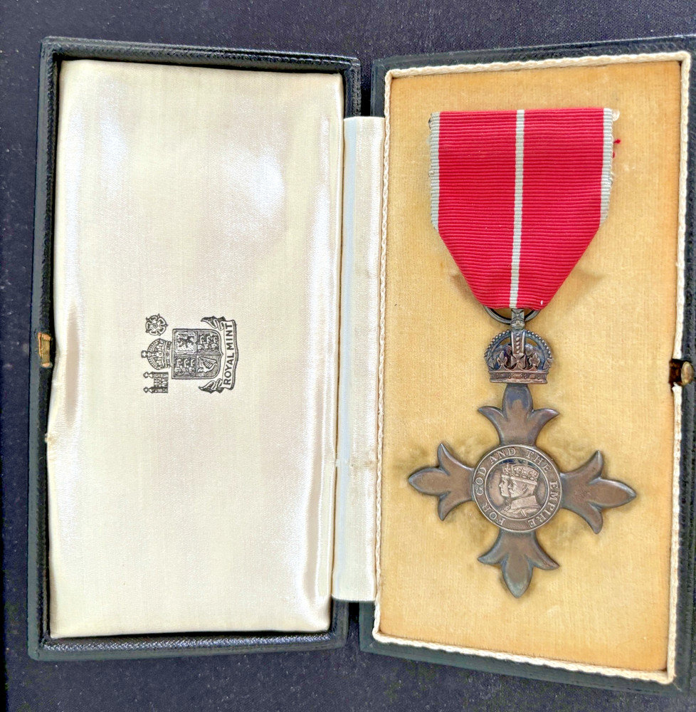 MBE Medal (full size) with presentation case