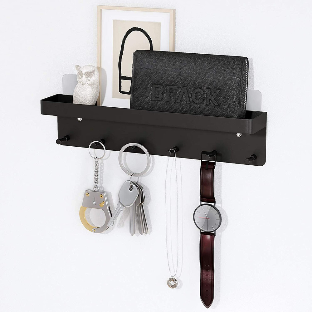 Key Holder Wall Mount, Key Holder Wall Mount Adhesive with Mail Organizer Tra...