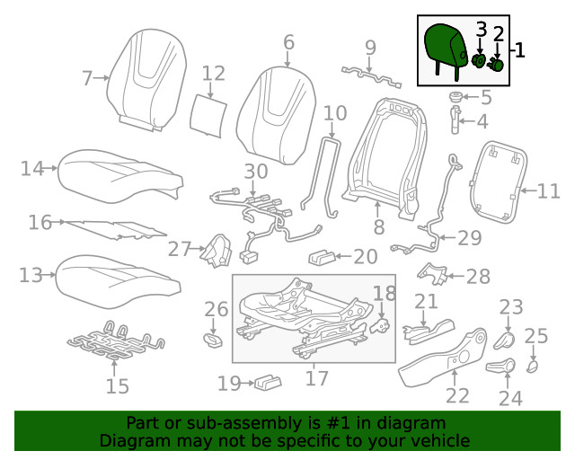 Genuine GM Light Neutral Front Seat Head Restraint 20999638