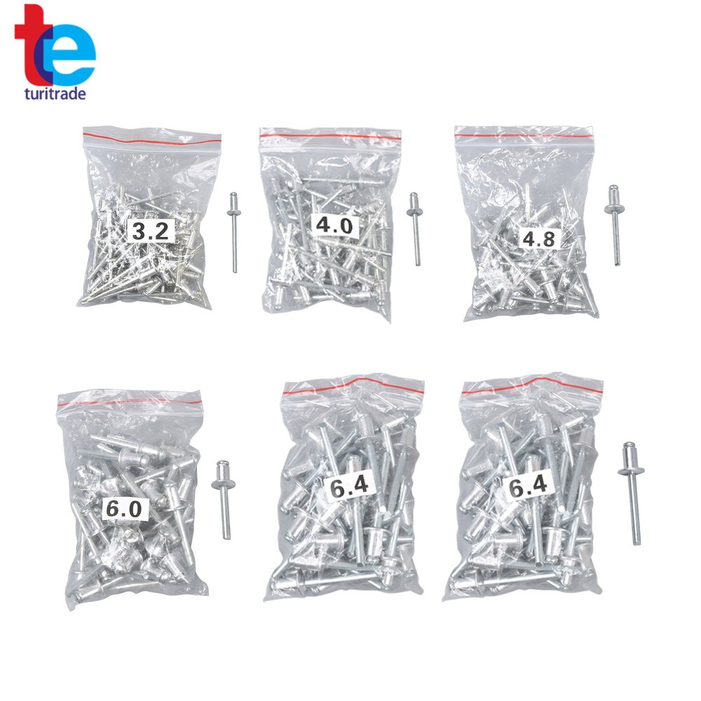 Multi-purpose 1/4 Pop Rivet Gun Kit 210Pcs Blind Rivets 13" Hand Riveter Tool