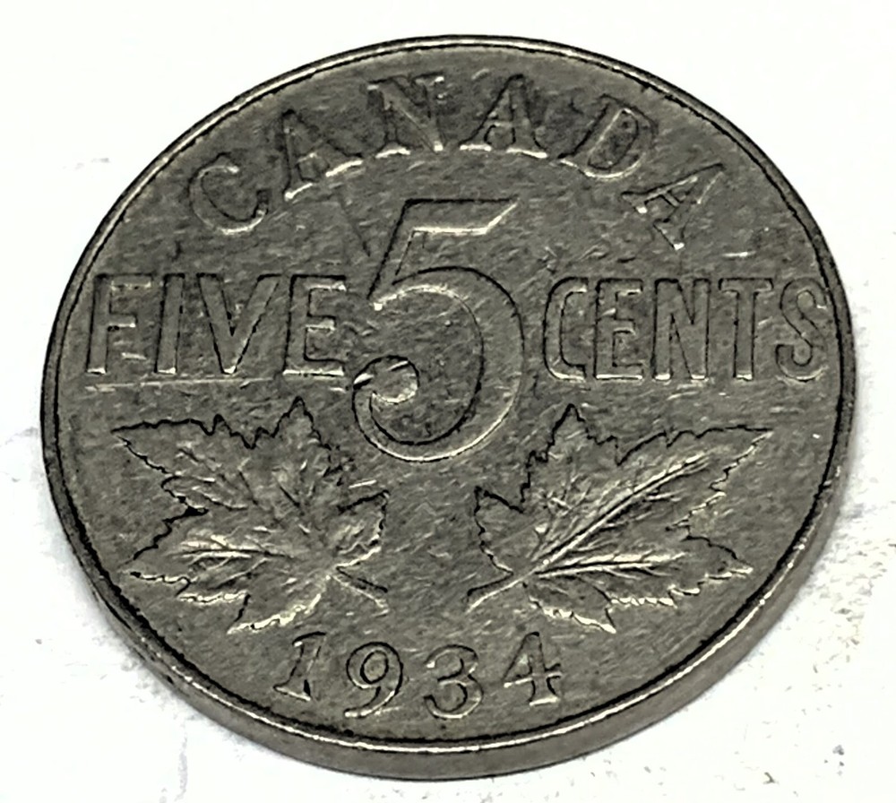 # C1547   CANADA    COIN,     FIVE CENTS   1934