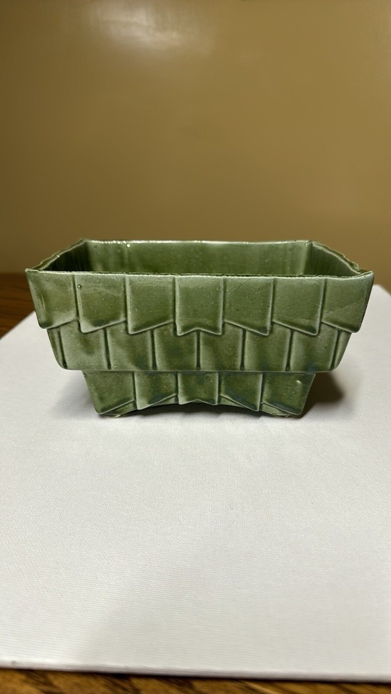 Cookson pottery USA green glazed rectangular planter CP-2807