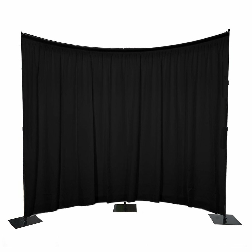 11ft Black Adjustable BACKDROP STAND KIT Curved Pipe Wedding Photo Background