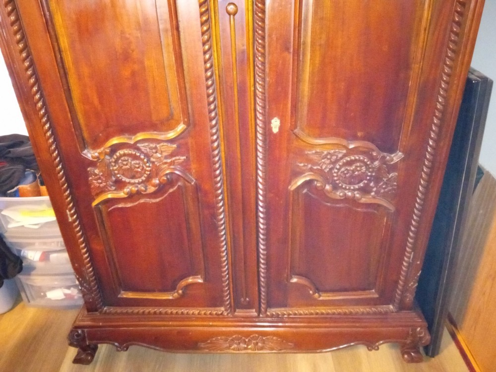 Carved French Armoire
