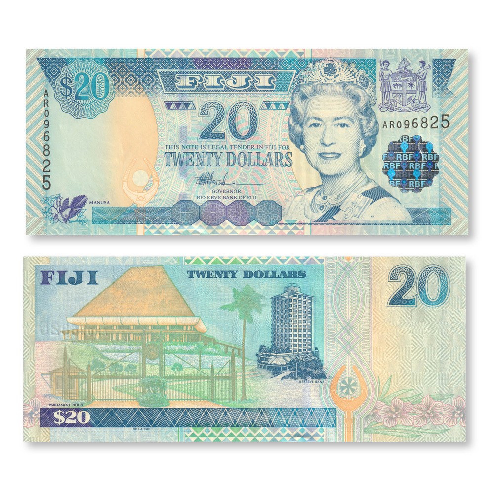 Fiji 20 Dollars, 2002, B518a, P107a, UNC