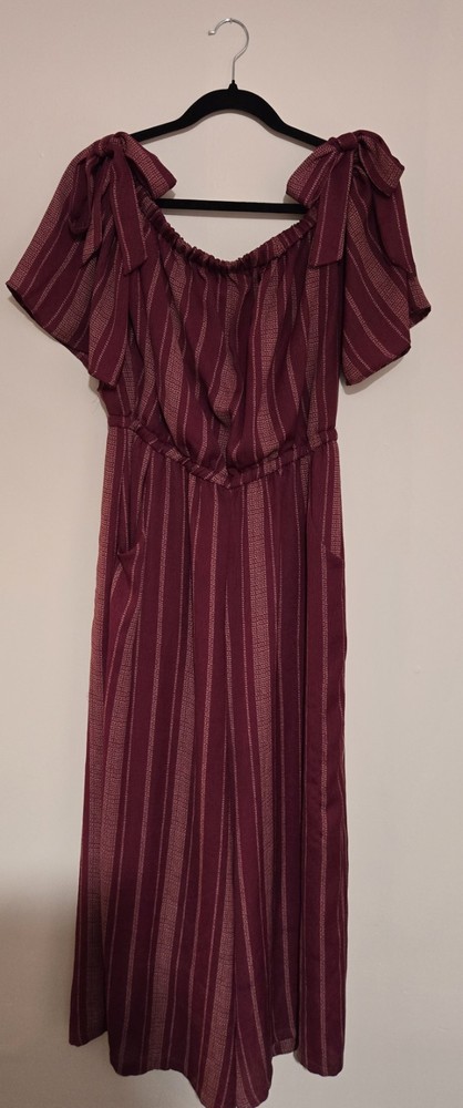 Maroon Red Ruffel Top Jumper Pants With Pockets