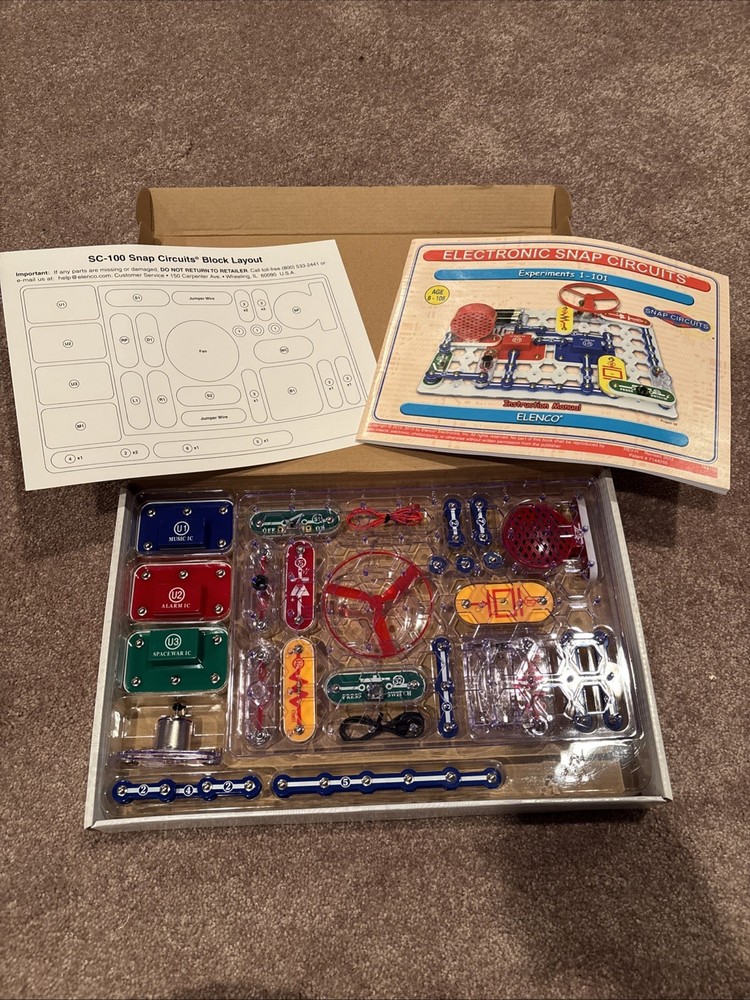 Snap Circuits Jr.SC-100 Learn Electronics Build Over 100 Projects 8+ By Elenco