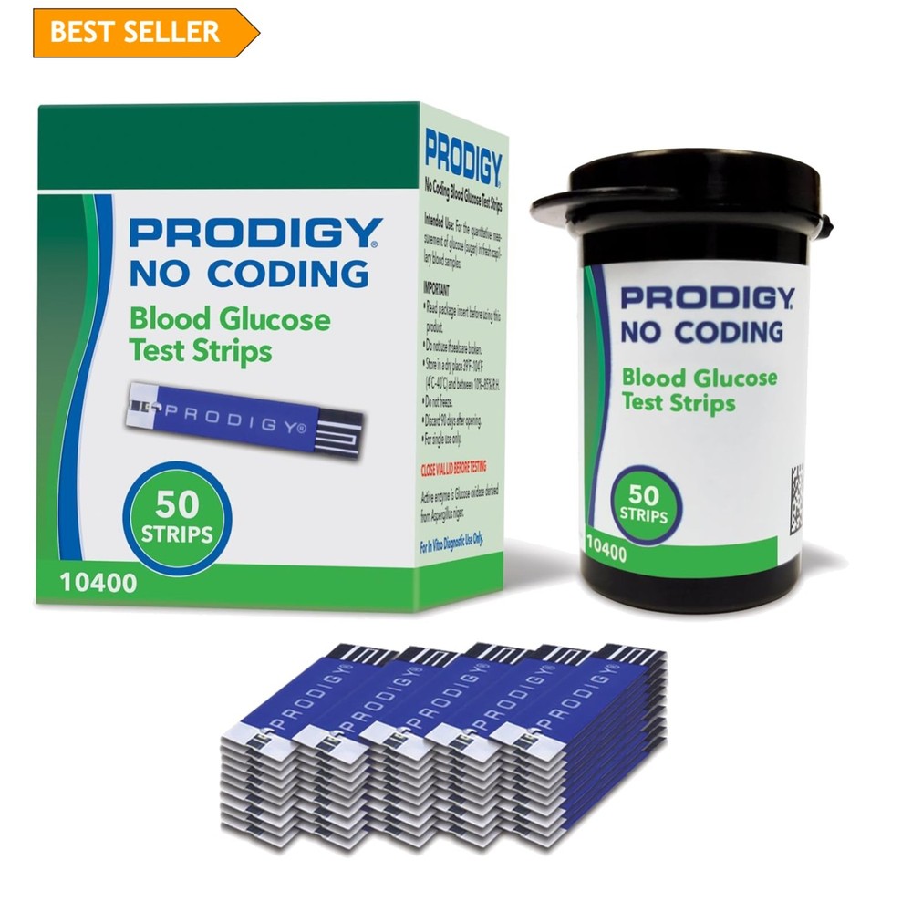 50 Count No Coding Blood Glucose  Strips - Compatible with Multiple Meters
